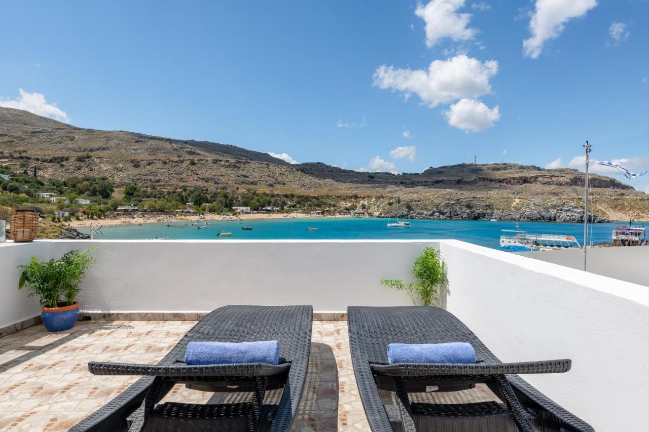 Avli Beach View Apartment Lindos  Bagian luar foto