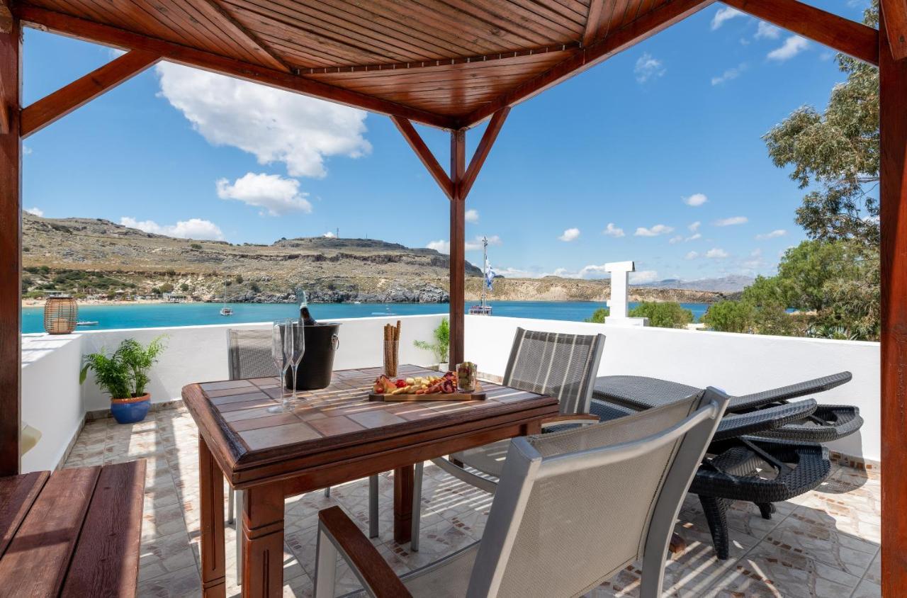 Avli Beach View Apartment Lindos  Bagian luar foto