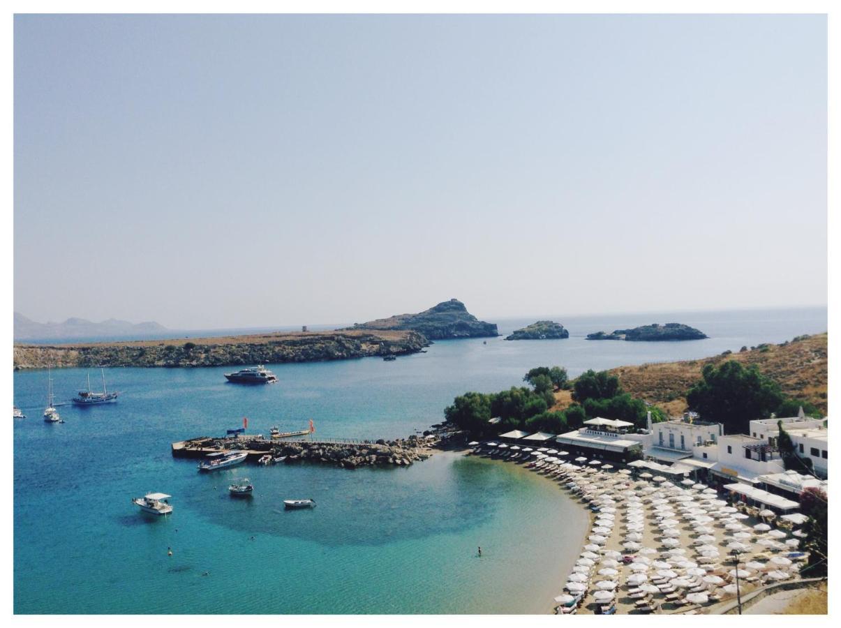 Avli Beach View Apartment Lindos  Bagian luar foto